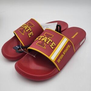Iowa State Cyclones Molded Slides FOCO‎ Men's XL 13-14 Red Team Stripe